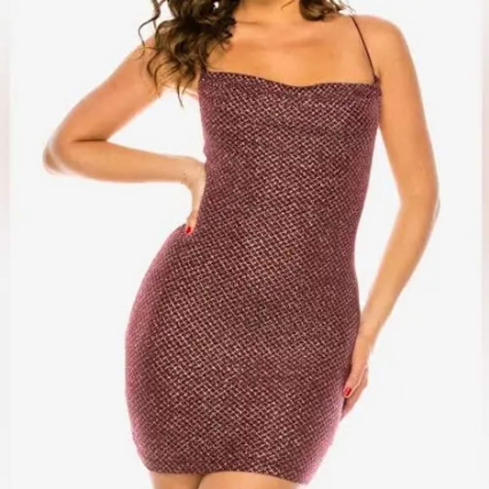 B Darlin Textured Pink Mini Dress